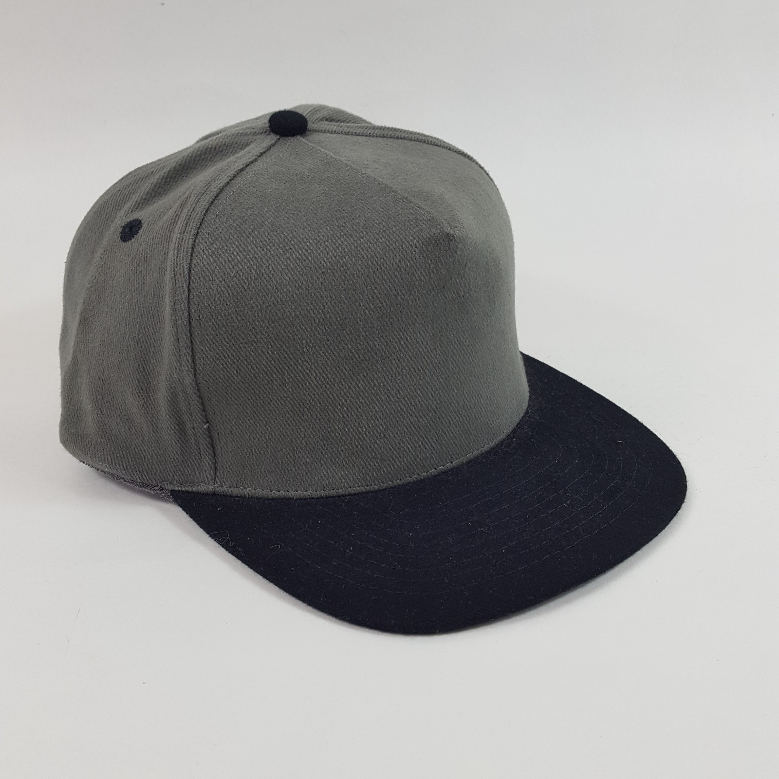 Blank Gray Plain Structured Snapback Adjustable O… - image 2