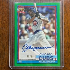 2026 Topps Series 1 Andre Dawson On-Card Auto 89/99 1991 Green Chicago Cubs HOF