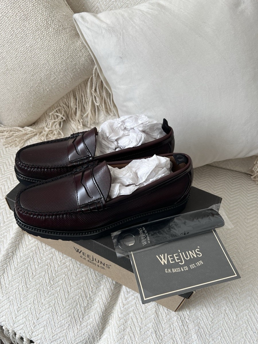 WEEjUNS G.H. BASS & CO.× FRED PERRY G.H Bass Weejuns x Fred Perry Penny Loafers - Black - UK 6