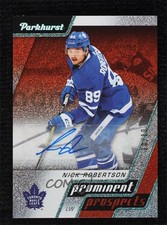 2020 Upper Deck Parkhurst Prominent Prospects Red 10/10 Nick Robertson Auto 04f2