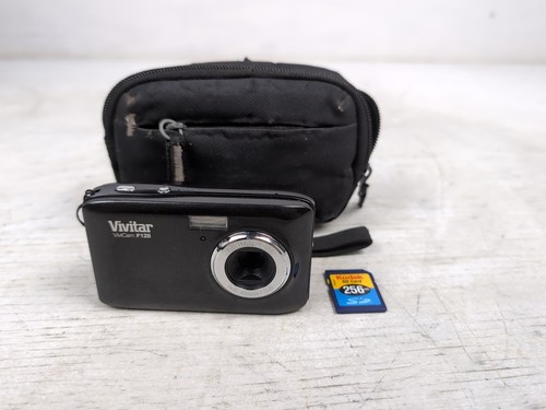 Vivitar ViviCam F128 Black Digital Camera 12MP 2.4" - With Case Included 