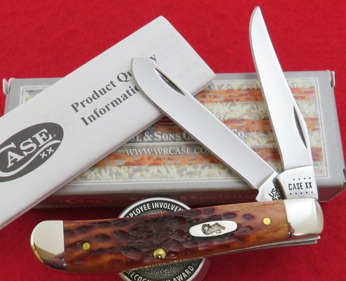 Case XX Mini Trapper Knife 2021 GORGEOUS Chestnut Bone Retired CV Steel ...