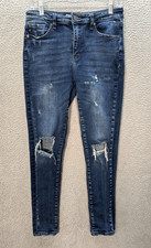 KanCan Jeans Womens 9/28 Blue Hilarie High Rise Super Skinny Stretch Preppy