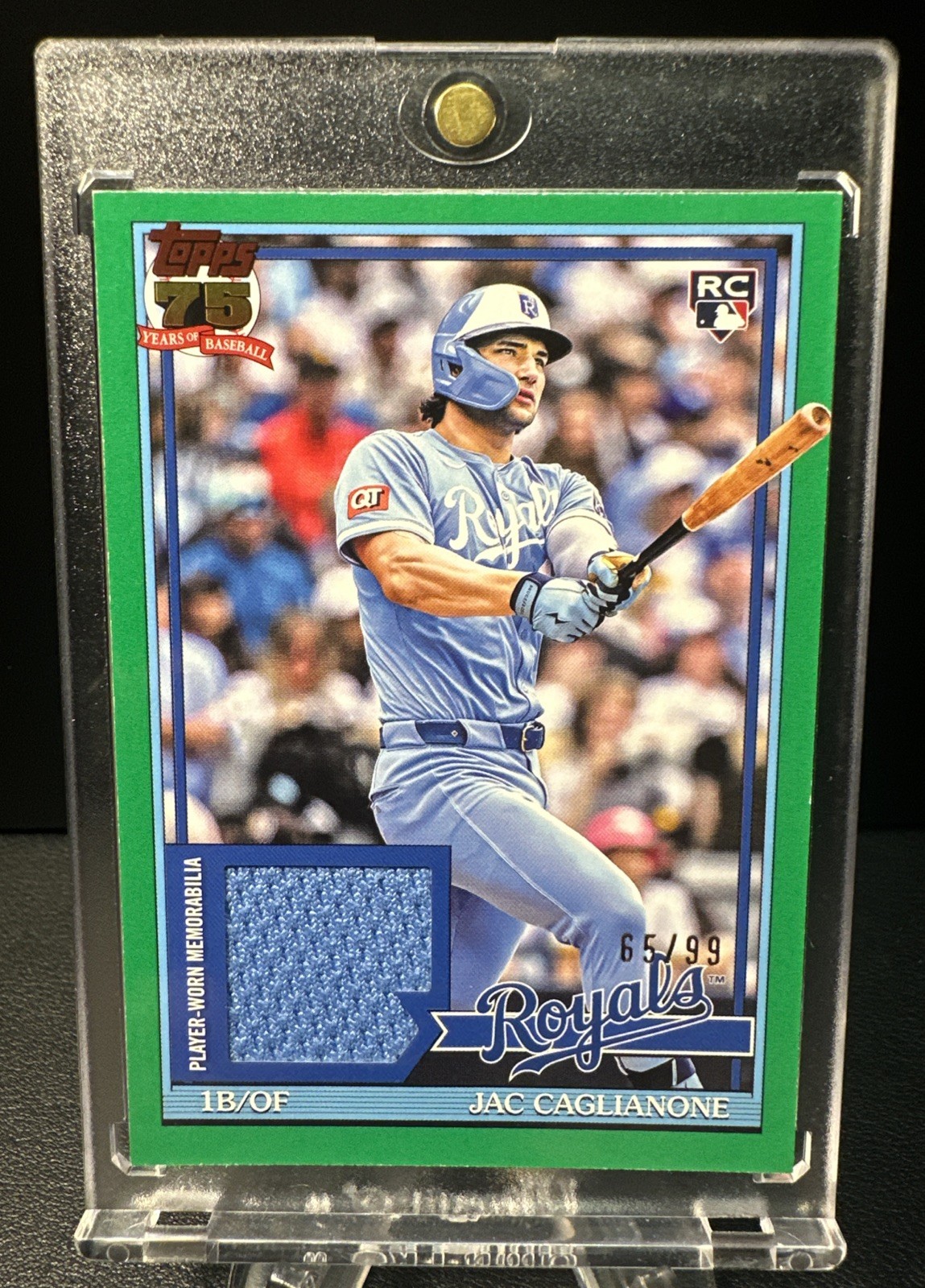 2026 Topps Series 1 Jac Caglianone RC 1991 Topps Relic Green /99 #91R-JCA Royals
