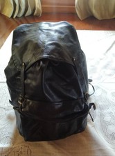 Vintage Black Norwegian Pack Leather Bag Backpack W/frames