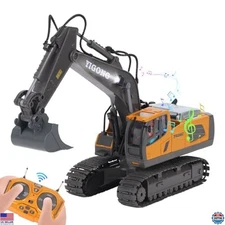 HuiJuKeJi 11-Channel RC Excavator Toy - Rechargeable, 2.4GHz, 680° Rotation,