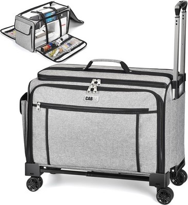 CAB55 Rolling Sewing Machine Case 23 Inch with Wheels Gray