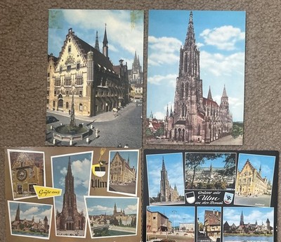 Vintage Germany Lot 5 Postcards Ulm Munster Cathedral Rathaus Danube River