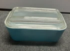 Vintage PYREX #0502 Primary Blue Rectangular Refrigerator Dish w/ 502 C Lid