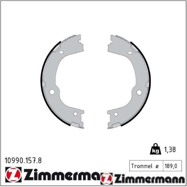 Zimmermann 10990.157.8 Bremsbackensatz FüR Feststellbremse Bremsbacken-image