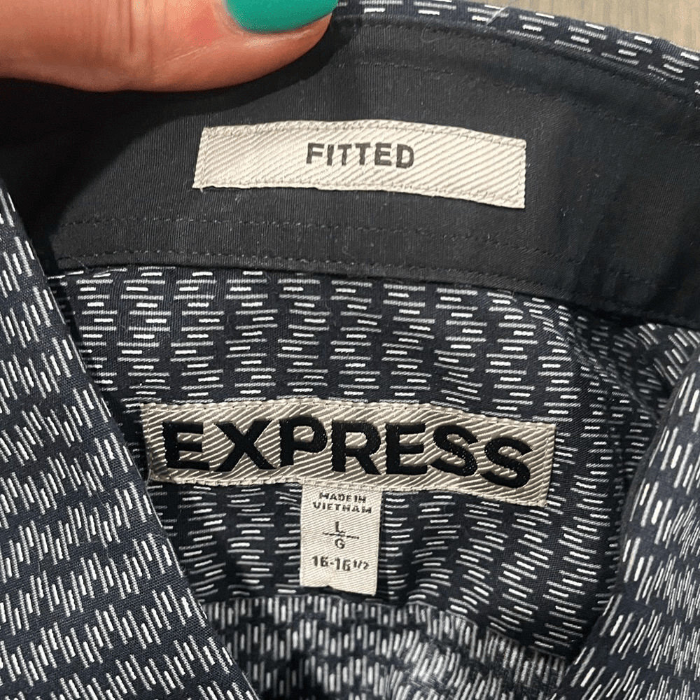 Express Button Down Shirts Fitted Long Sleeves Co… - image 2