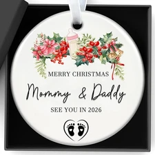 Christmas Ornaments Pregnant Announcement Expecting Mommy&daddy Ornament 
