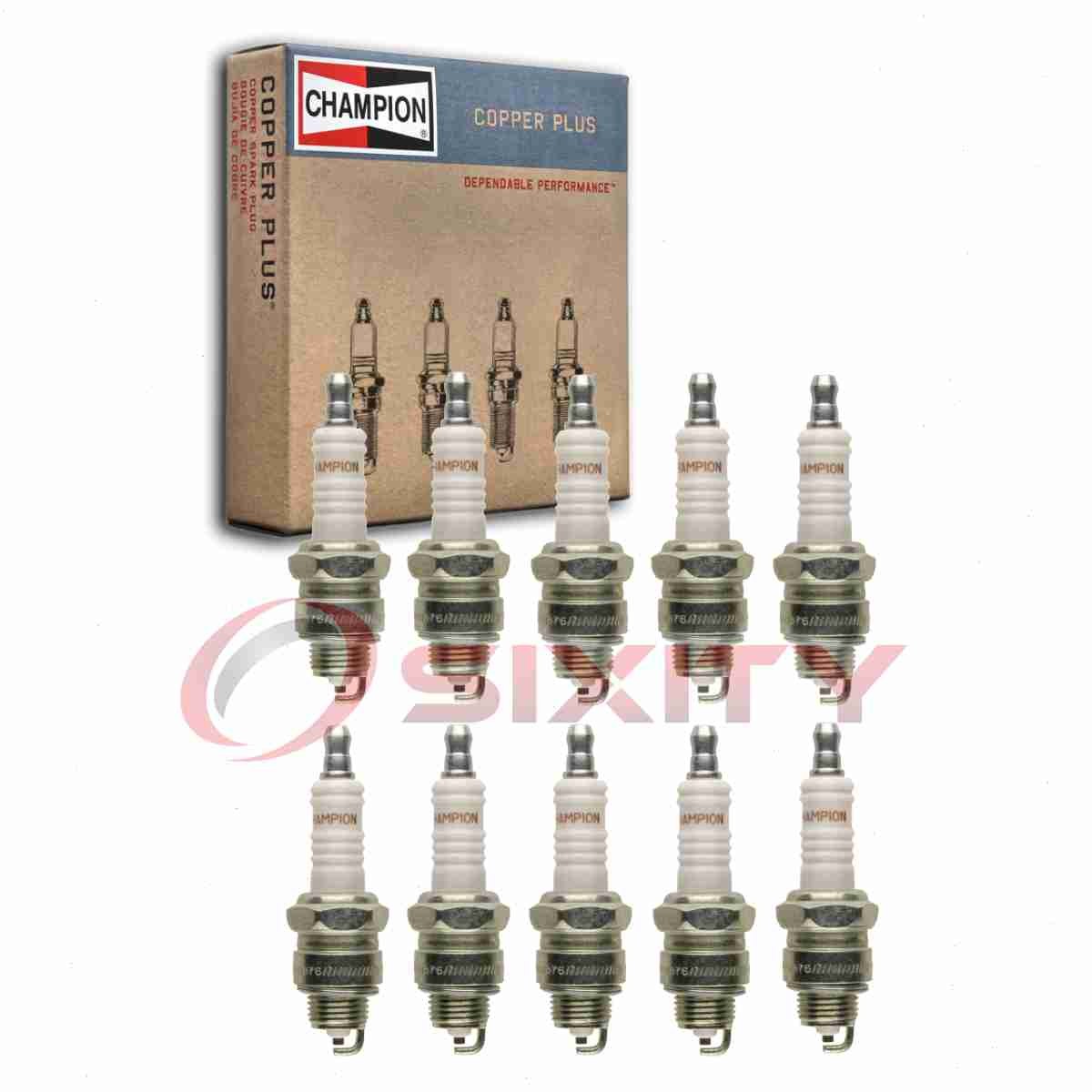 10 pc Champion Copper Plus 58 Spark Plugs for XR4 WR9FP WR9FC WR9F WR10FC ay