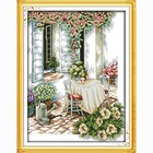 Summer Afternoon Patterns Sets for Embroidery Kits, Counted 14ct Blank Fabric