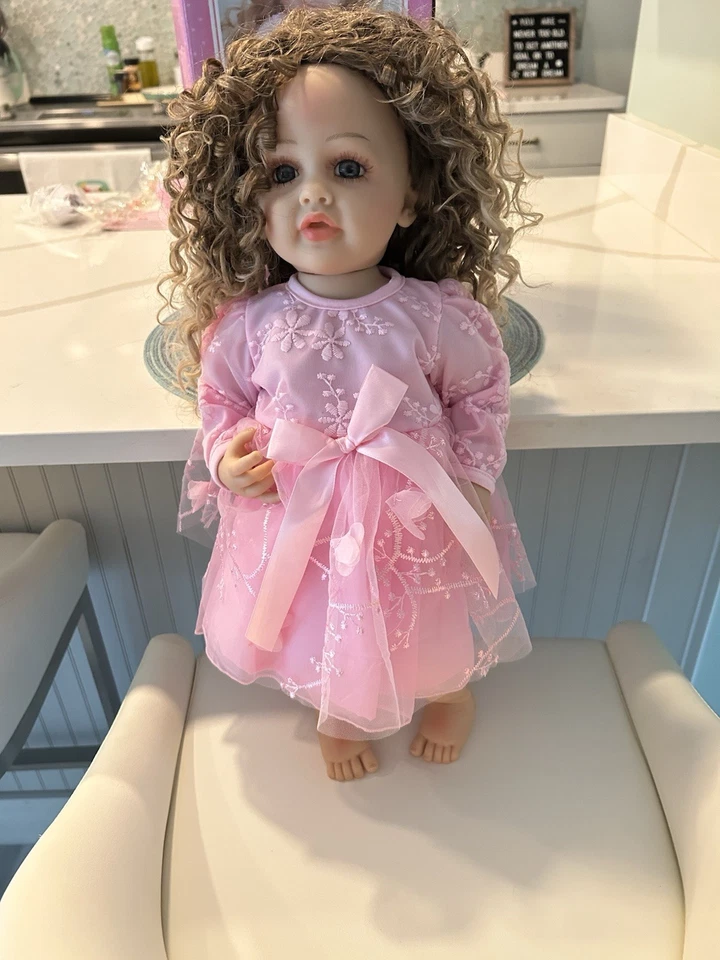 Muñecas Reborn 22" Hechas a Mano Vinilo Suave-Silicona Muñeca Bebé Foto 2 de 4