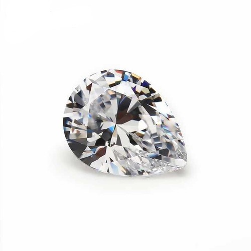 Loose Gemstone Lab Created Cubic Zirconia Fine Cut Pear For Assorted Jewelry - Picture 4 of 5