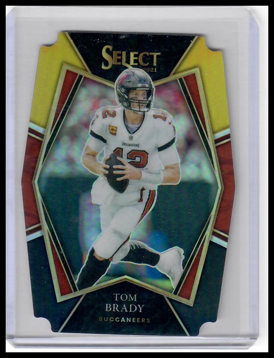 2021 Panini Select #101 Tom Brady Green Yellow Prizm Die Cut Tampa