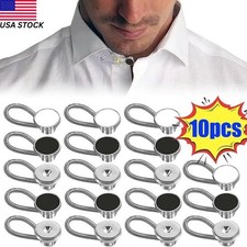10pcs Metal Collar Neck Waist Extender Buttons For Men Dress Shirts Pants Belt