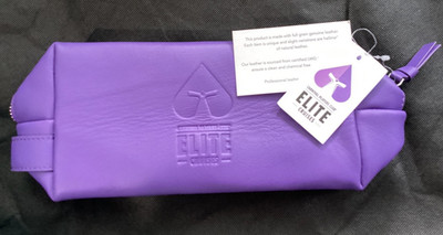 NEW Carnival Cruise Elite purple genuine leather shaving kit travel bathroom bag