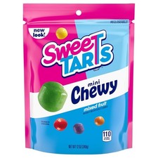 Mini Chewy Candy Assorted Fruit Flavors Snack Pack 12 oz Resealable Bag