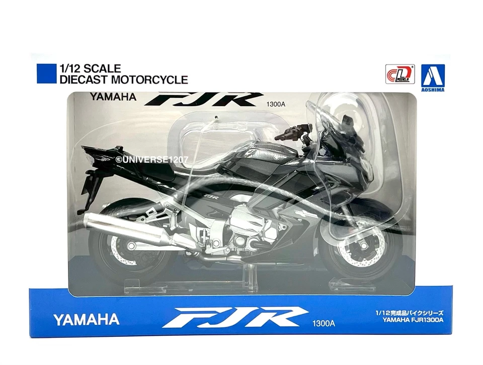 Moto miniature 1:12 Aoshima Skynet YAMAHA FJR1300A gris foncé neuve dans sa b... - Photo 2/4