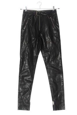 DANIELLE GUIZIO Kunstlederhose Damen Hose Gr. DE 36 schwarz extravaganter Stil