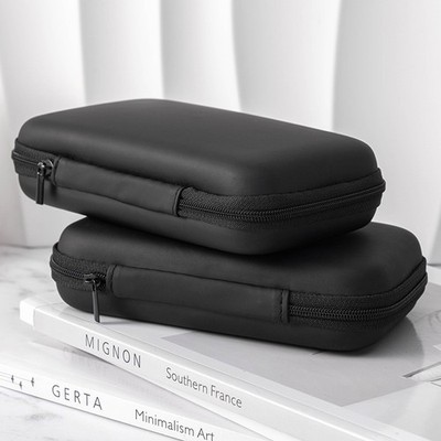 Faux Leather Digital Devices Storage Pouch, Compact Charger And Earphone Case
