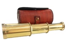 Brass Handheld Telescope 6" - Nautical Pirate Spy Glass with Free case M Maritim