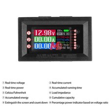 9in1 Multimeter DC4-30V Power Tester Voltage Current Capacity Meter 10A 50A 100A