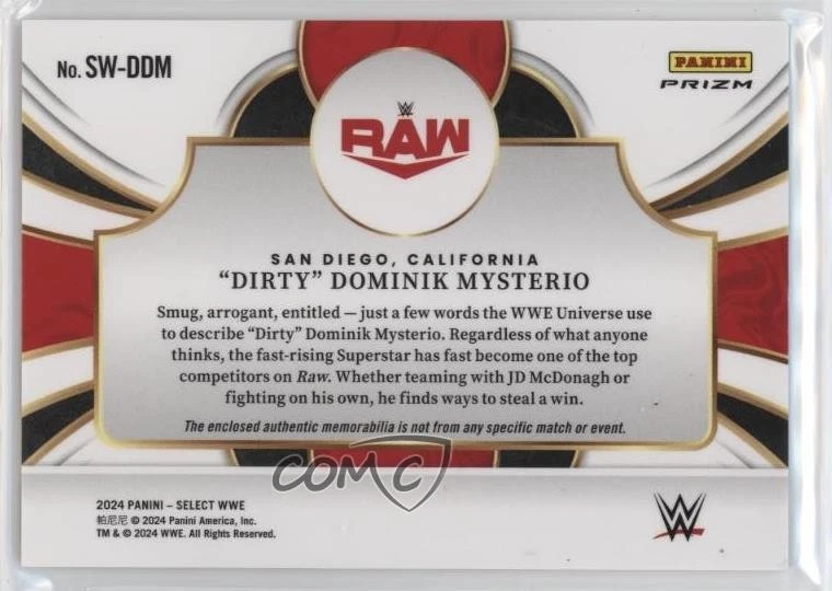 2024 Panini Select WWE Selective Swatches Dirty Dominik Mysterio #SW-DDM - Image 2 of 2