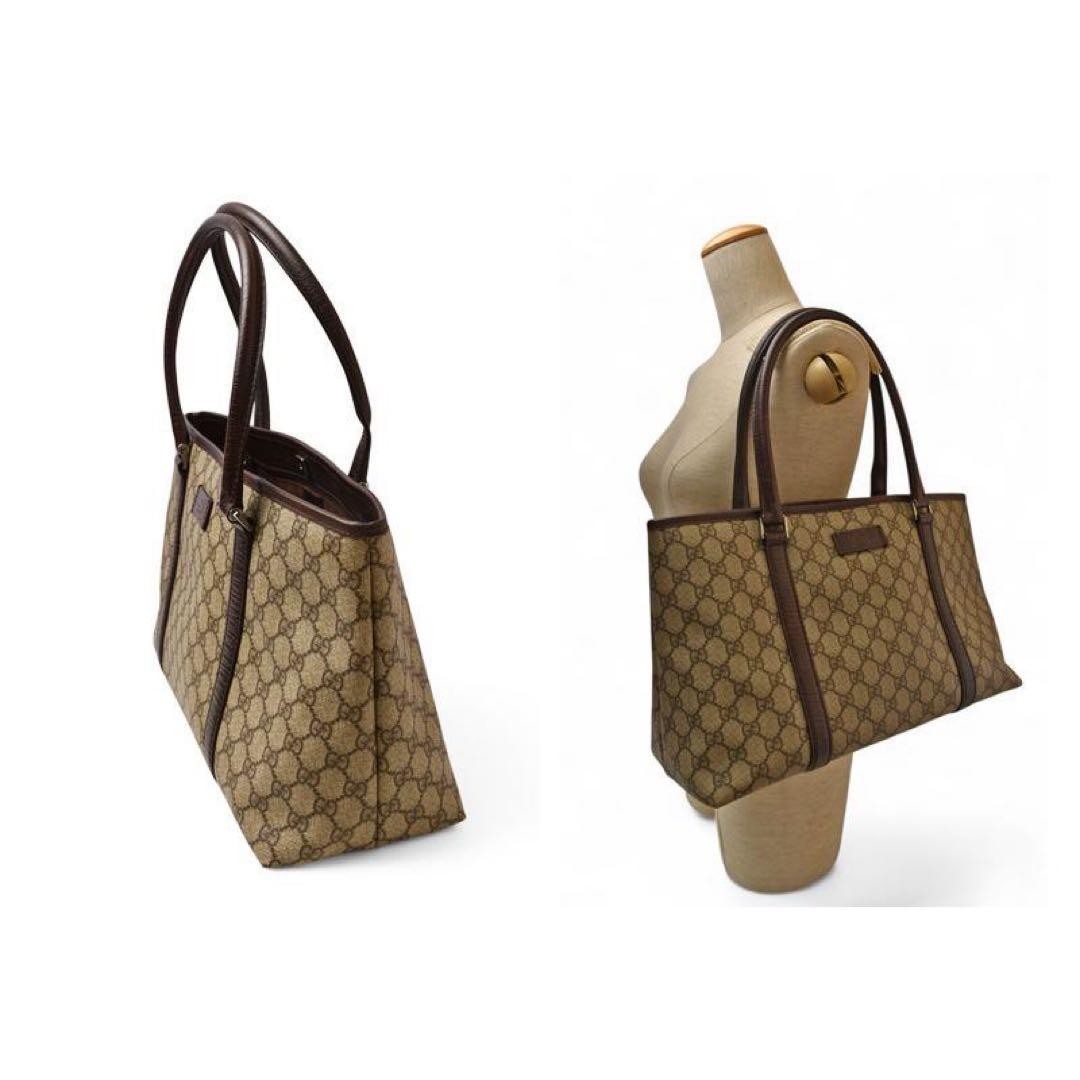 Gucci Tote Bag Beige Brown Leather SA Excellent Condition Fashion Ladies thumbnail 2