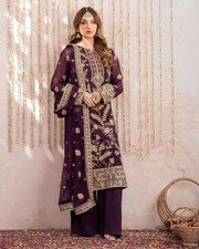 Stylish Look Georgette Purple Top And Palazzo With Dupatta For Function Wear