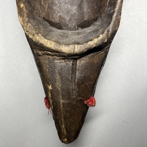 Antique Vintage Bamana Ntomo Horned Mask African Art Tribal Vintage Nailed Tin - Picture 6 of 7