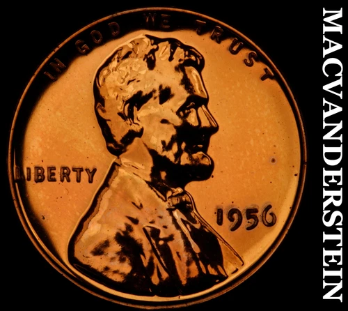 1956 Lincoln Wheat Cent - Red Choice Gem Proof  Lustrous  No Reserve  #G8679