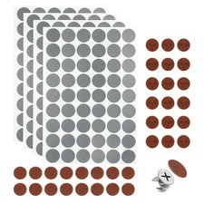 216Pcs Screw Hole Stickers and 200Pcs 18x5.5mm Screw Cover Caps, Red Brown