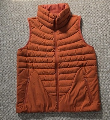 Lululemon Down For It All Vest Burnt Orange Rust Goose Down Zip Size 4 Running