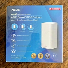 ASUS ZenWiFi BD5 Outdoor Dual-Band WiFi 7 Mesh Router 5000 Mbps 2500 sq ft (1pk)