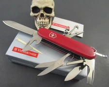 Swiss Army Victorinox Knife NOS Huntsman Red Model- 53201 INOX Steel Box Papers