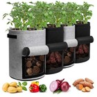 New ListingPotato Grow Bags with Flap 10 Gallon, 4 Pack Planter Pot with Handles and Har.
