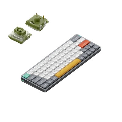Nuphy Air60 V2 Kabellose Mechanische Tastatur, Lunar Gray, QWERTY US, Moss
