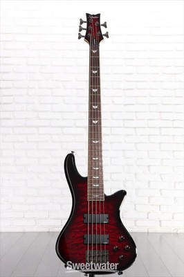 Schecter Stiletto Extreme 5 Bass Guitar - Black Cherry