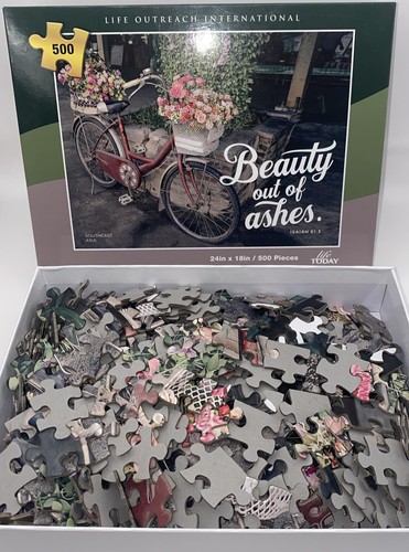 Life Outreach BEAUTY OUT OF ASHES 500pc Jigsaw Puzzle LIFE TODAY Complete 24x18 - Picture 3 of 4