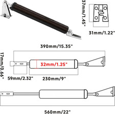 Adjustable Pneumatic Door Closer Kit, Heavy Duty Storm Door Closer with Hold ...