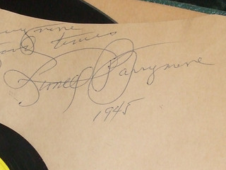 Lionel Barrymore Autograph to Shrine Home on MGM 'Christmas Carol' Record Album