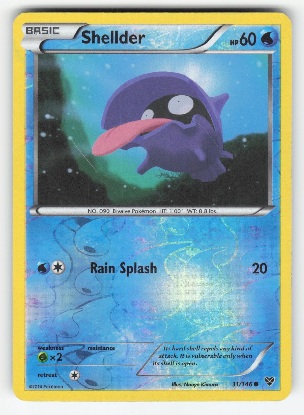 Shellder 31/146 Common XY Base Set Pokemon Reverse Holo Lightly Played