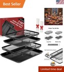 Air Fryer Basket for Oven, 2 Set Air Fryer Basket and Tray Set with 60 Sheets...