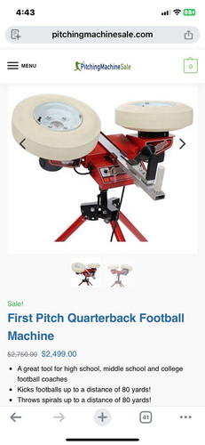 First Pitch Quarterback Football Passing Machine & Kicking 20-80 yds