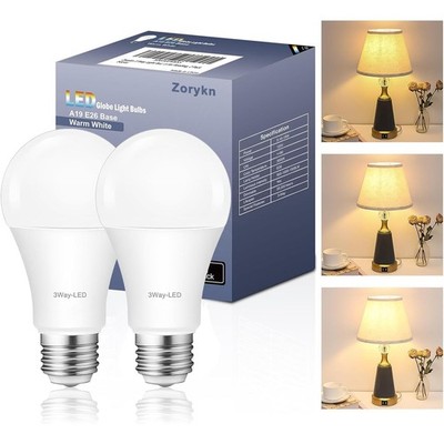 3 Way Light Bulbs 50 100 150 Warm White, A19 3000K, 5/10/15W Energy Saving 50