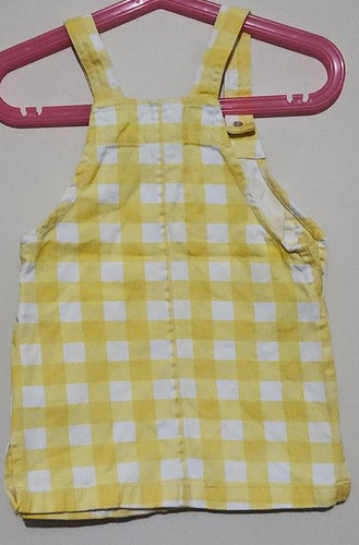 Bluey Chattermax Girls Dungaree Pinafore Dress Yellow Check Cotton 2018 Size 1 - Picture 3 of 7