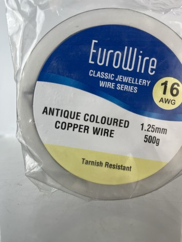 Carrete de alambre de cobre EUROWIRE 1,25 mm 500 g 16 AWG fabricación de joyas de colores antiguos - Imagen 6 de 6